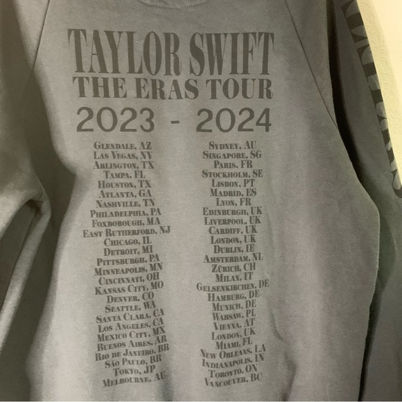 Taylor swift Womens gray the eras tour concert hoodie M - Picture 8 of 8